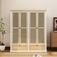preview thumbnail 8 of 10, 4 Shutter Door Wardrobe Armoire Closet with 2 Drawers