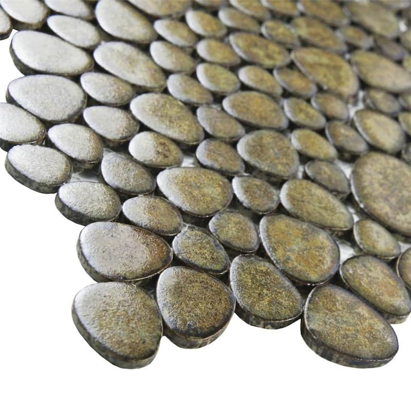 Merola Tile Pebble Brownstone 10-3/4" x 10-7/8" Porcelain Floor and Wall Tile
