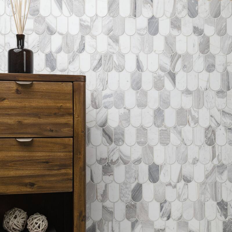 Ackland AKM-S-2X3SCP-CA 12" x 12" Marble Wave Floor and Wall Mosaic - Linarra