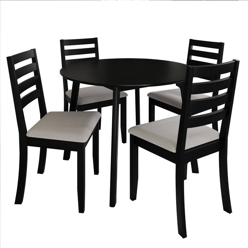 CraftPorch Timeless 4-Piece Chair and Round Table Wooden Dining Set