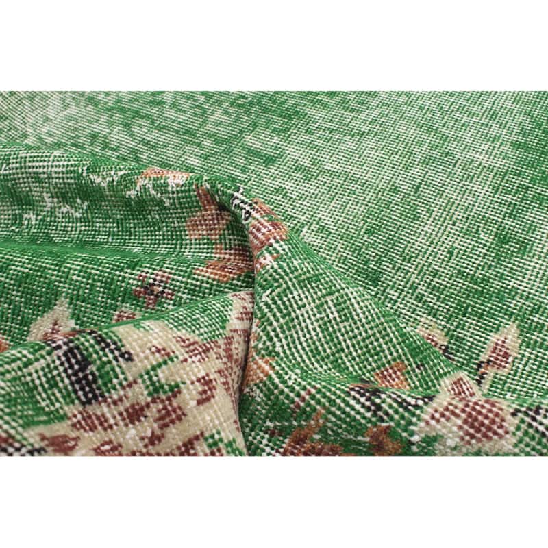 ECARPETGALLERY Hand-knotted Melis Vintage Green Wool Rug - 6'10 x 10'6