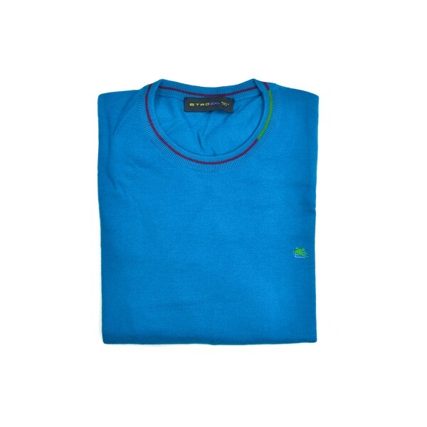 ETRO Brown Pure Wool Duo Tone Border V Neck Sweater ~RTL$1150