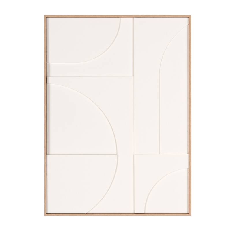 HomeRoots Modern Geo Shapes Brown Shadowbox Wall Art