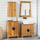 Option Brown - Sink cabinet + side cabinet + wall cabinet