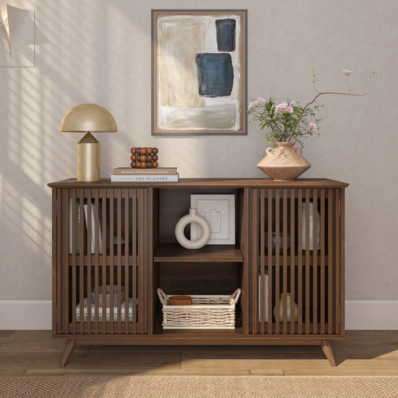 Plank and Beam Mid-Century Modern 2-Door TV Stand