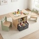 preview thumbnail 2 of 8, Gymax Kids Table & Chairs Set w/2 Open Compartments Fabric Drawer for