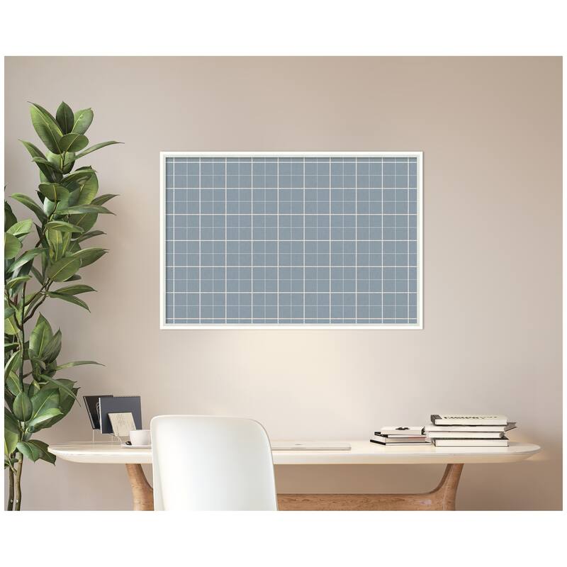 Kate and Laurel Framed Fabric Pinboard Light Blue Plaid Wall Organization