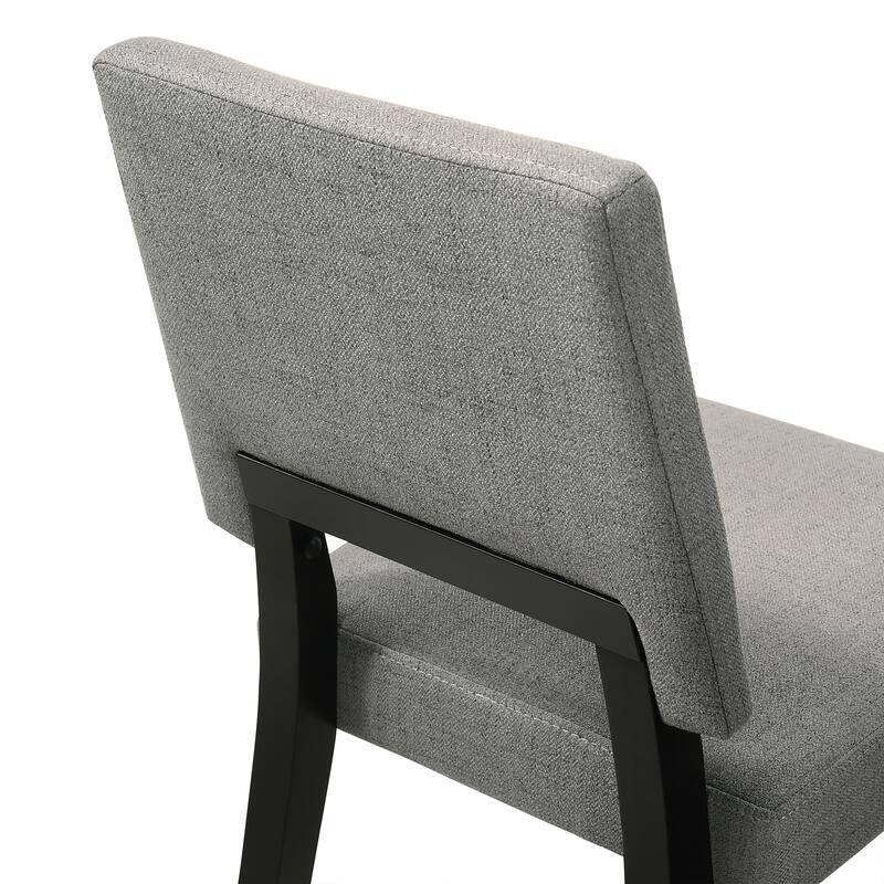 Channell Mid-Century Modern Upholstered Wood Dining Chairs - Set of 2