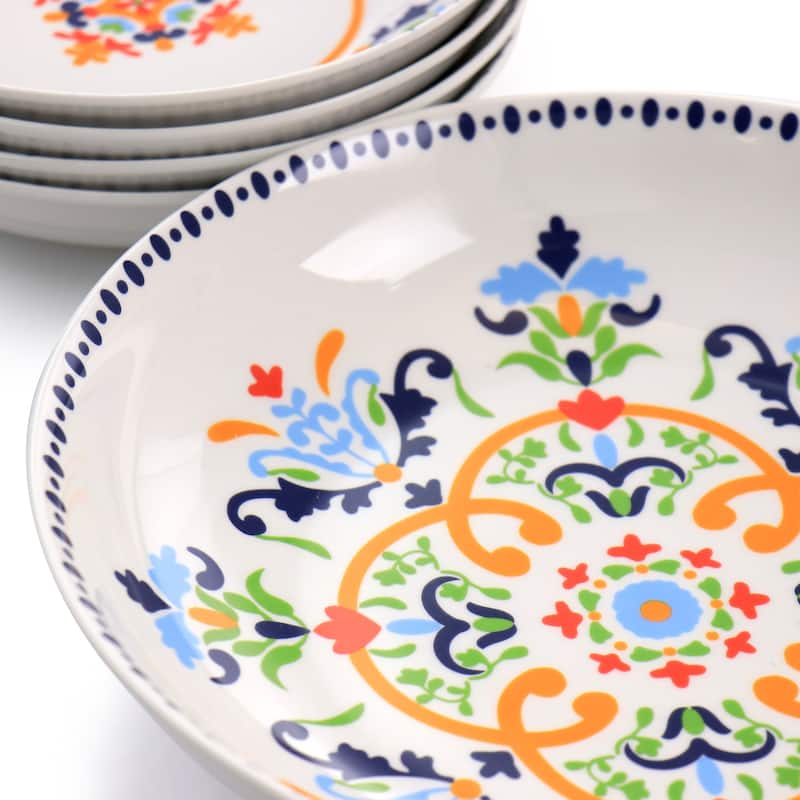 Gibson Home Tijuana 5 Piece Fine Cermic Pasta Bowl Set - 3 Piece Set