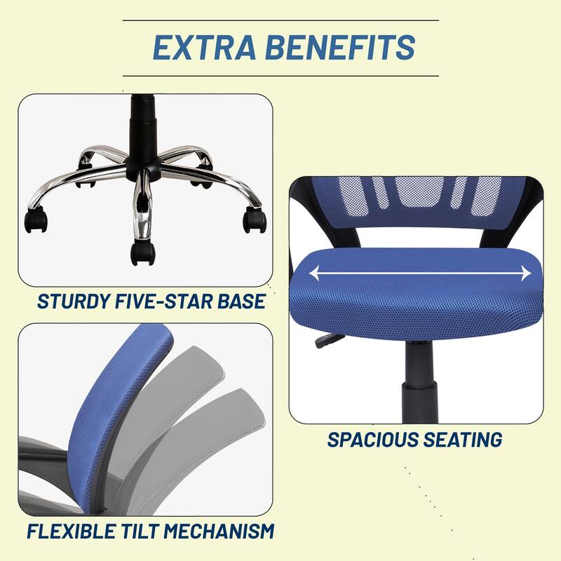 Ergonomic Home Office Desk Chair with Adjustable Lumbar Support