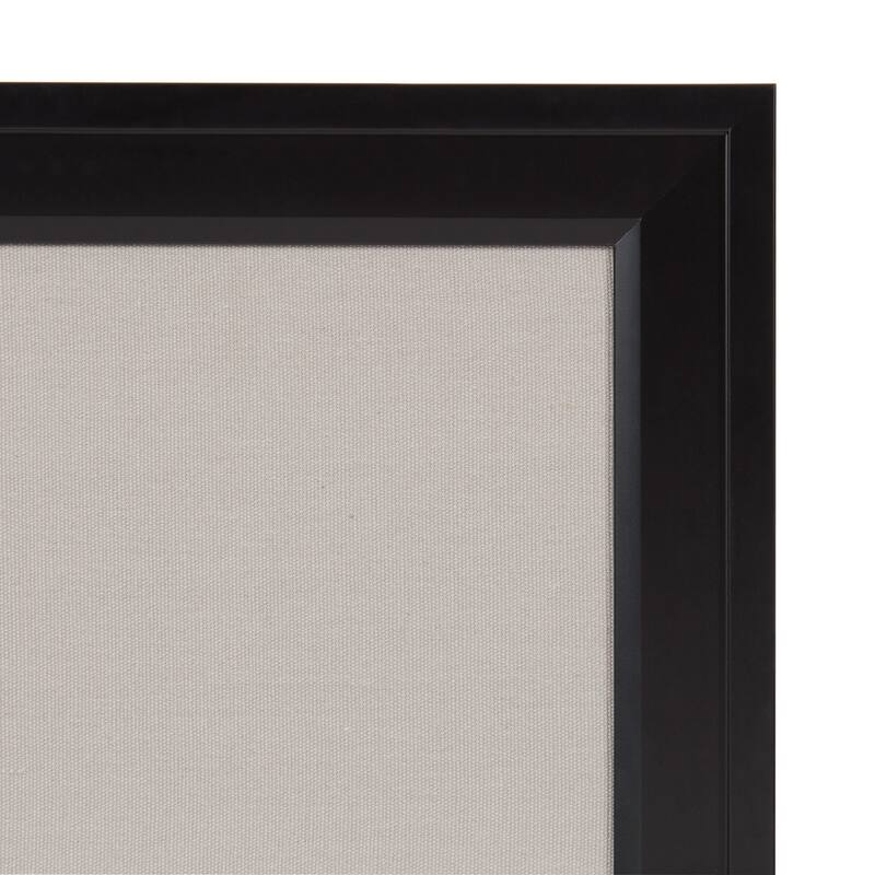 DesignOvation Bosc Framed Gray Linen Fabric Pinboard
