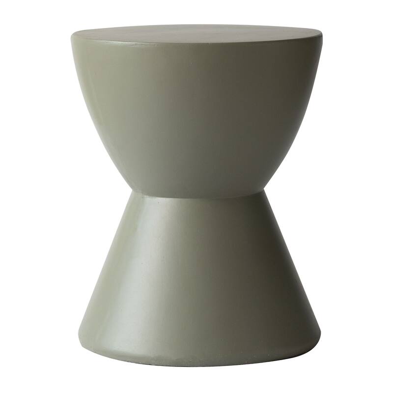 Loft 14-Inch Modern Round Accent Fiberstone Side Table for Indoor Outdoor Patio, Living Room, or Home Office
