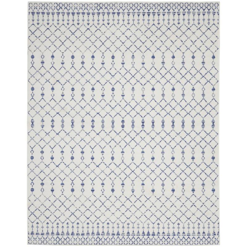 Jowu Power Loomed Distressed Geometric Modern Non Skid Stain Resistant Area Rug By HomeRoots - 120' X '84' X '0.39