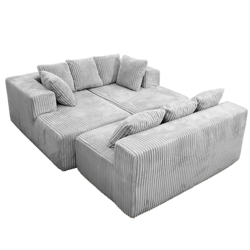 GDFStudio - American Design Modular 130" U-Shaped Sectional Sofa, Chaise Lounge with Reversible Layout