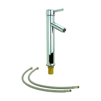 Chrome Faucet 12" Single Hole Faucet with Supply Lines