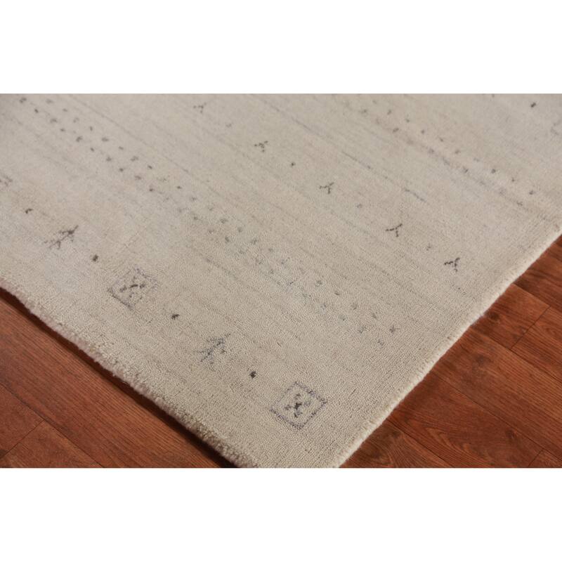 Hand Knotted Oriental 100% Wool Carpet Tribal Tribal Beige & Ivories Gabbeh Area Rug - 5' 3'' X 3' 0''