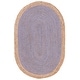 preview thumbnail 119 of 125, SAFAVIEH Handmade Natural Fiber Charlyne Bordered Round Jute Rug 2'6" x 4' Oval - Grey/Natural - Oval