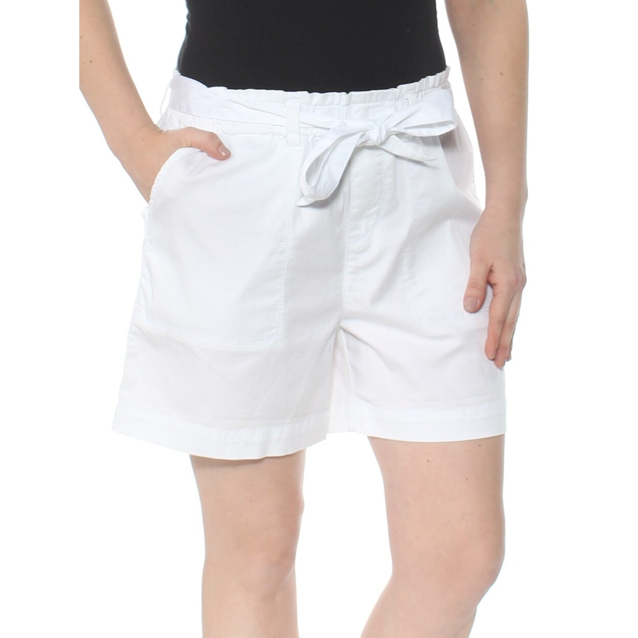 white tie waist shorts