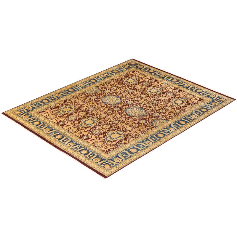 Overton Handknotted Wool Traditional Oriental Red Area Rug - 9' x 12'