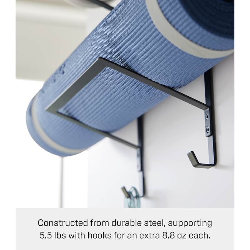 Yamazaki Home Over-the-Door Fitness Equipment Hanger, Steel, Holds 5.5 lbs - L 7.48 x W 9.84 x H 24.41 inches