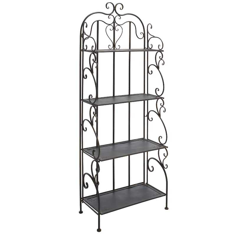 SAFAVIEH Outdoor Monserrat 4-Tier Shelf Unit - 66Wx25Dx13H