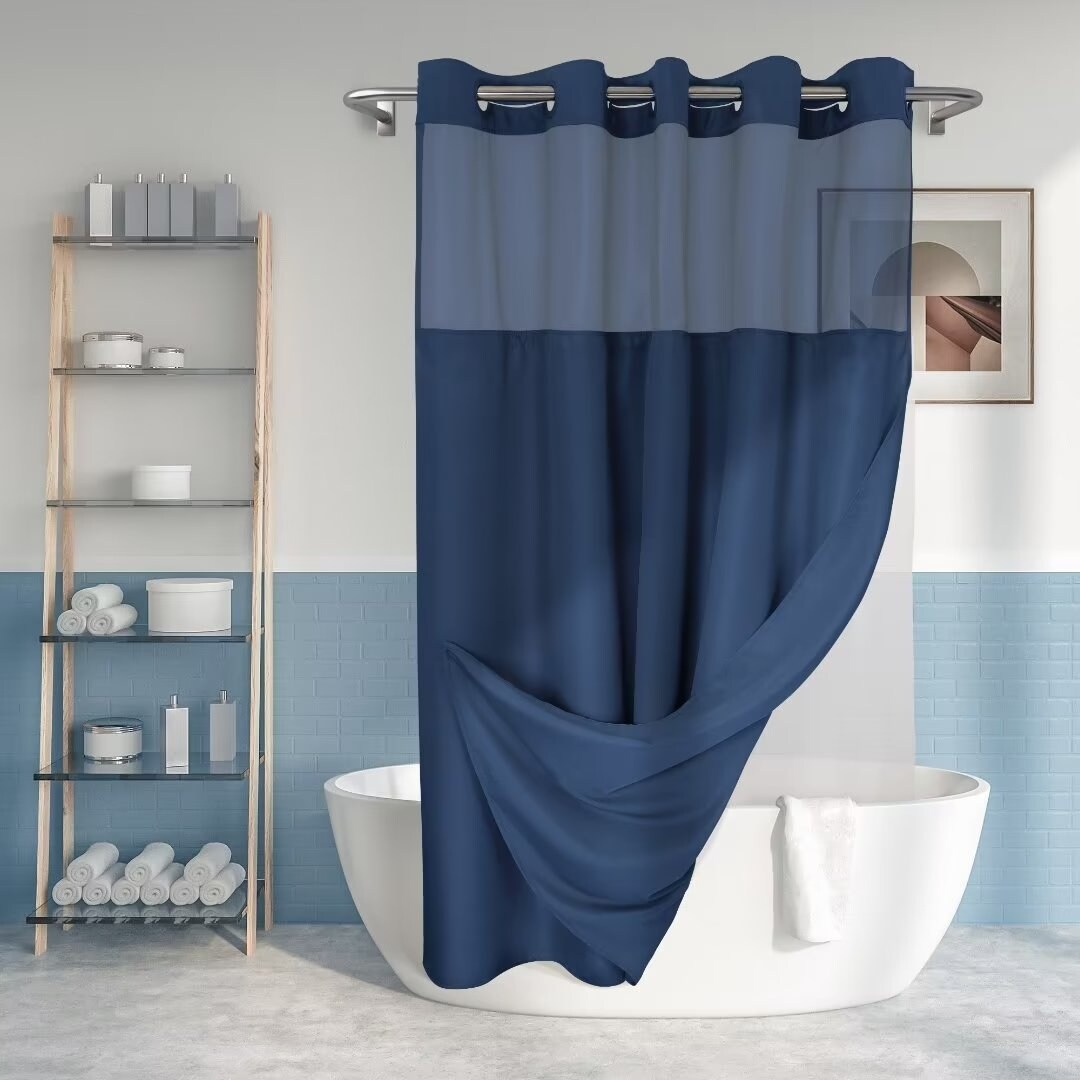 Hookless Fish Print Peva Shower Curtain - Bed Bath & Beyond - 31772303