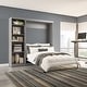 preview thumbnail 32 of 91, Pur Full Murphy Bed with Shelving Unit (84W) by Bestar Platinum Gray