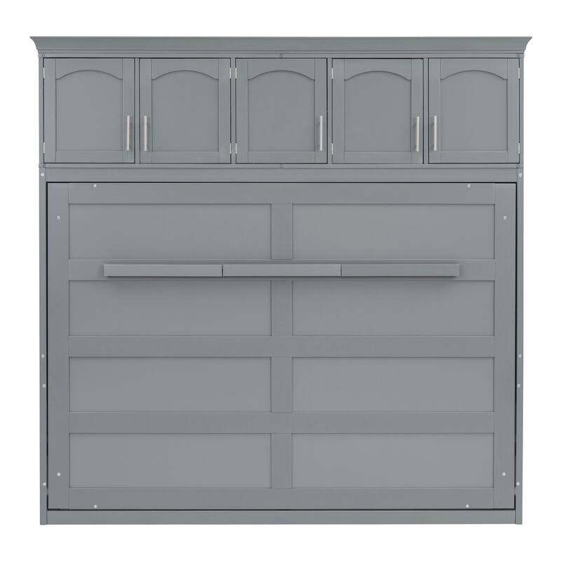 Queen Size Murphy Bed Wall Bed with Top Cabinets