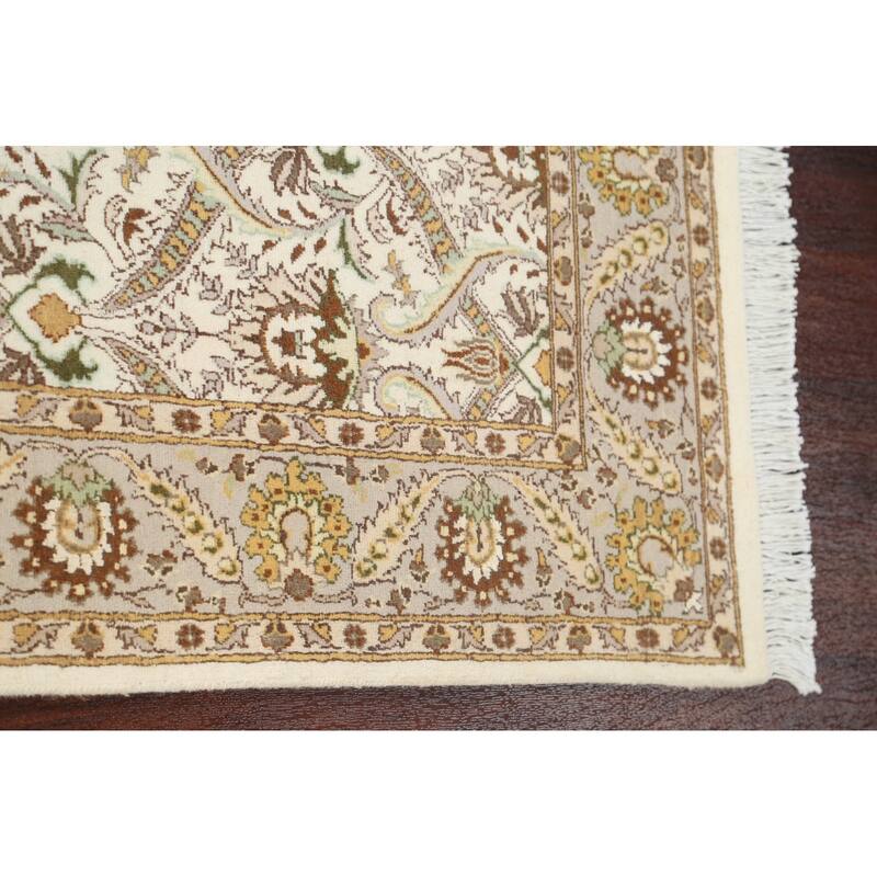 Wool/ Silk Vegetable Dye Tabriz Oriental Area Rug Hand-knotted Carpet - 4'0" x 6'4"