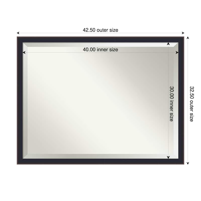 Havana Black Bronze Beveled Framed Bathroom Vanity Wall Mirror - Havana Black Bronze - 43 x 33 in