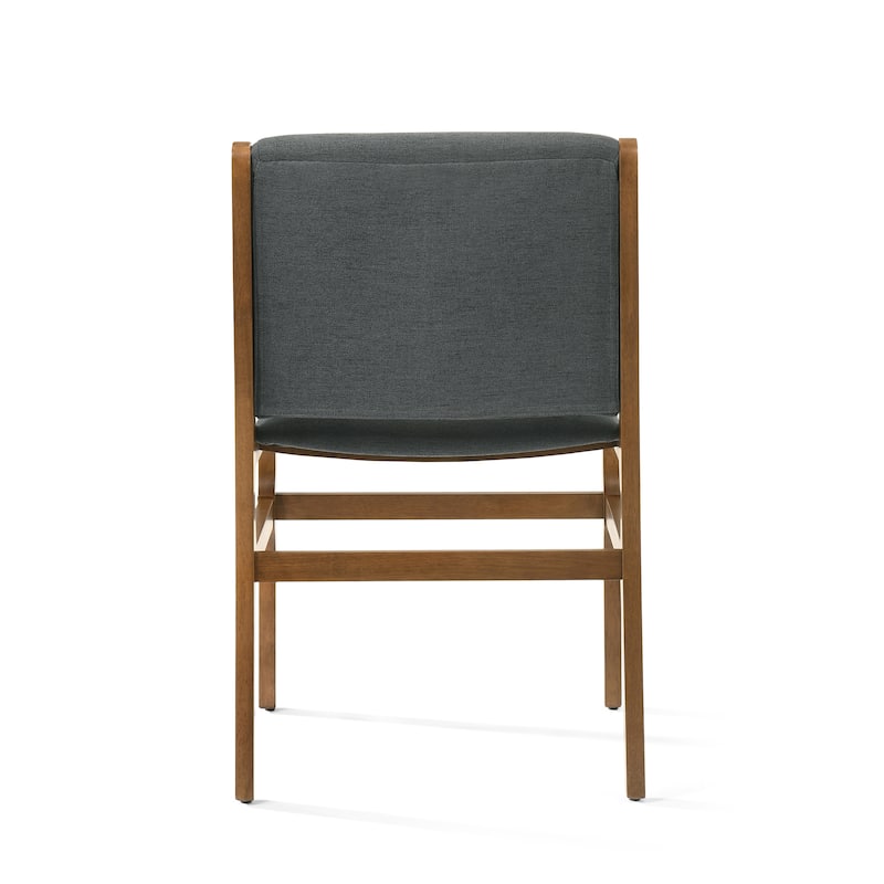 Modern Set of 2 Dining Chairs with Fabric Cushioned Seat Backrest, Solid Wood Frame for Dining Room Living Room and Bedroom