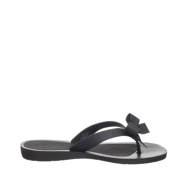 guess black flip flops with bow