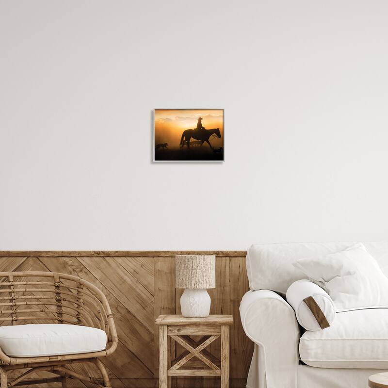 Stupell Western Horse at Sunset Framed Giclee Art Design by PBurchettePhoto