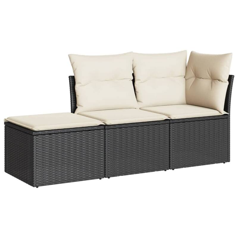 vidaXL Garden Sofa Set Black, Cream White - 21.7 x 21.7 x 14.6