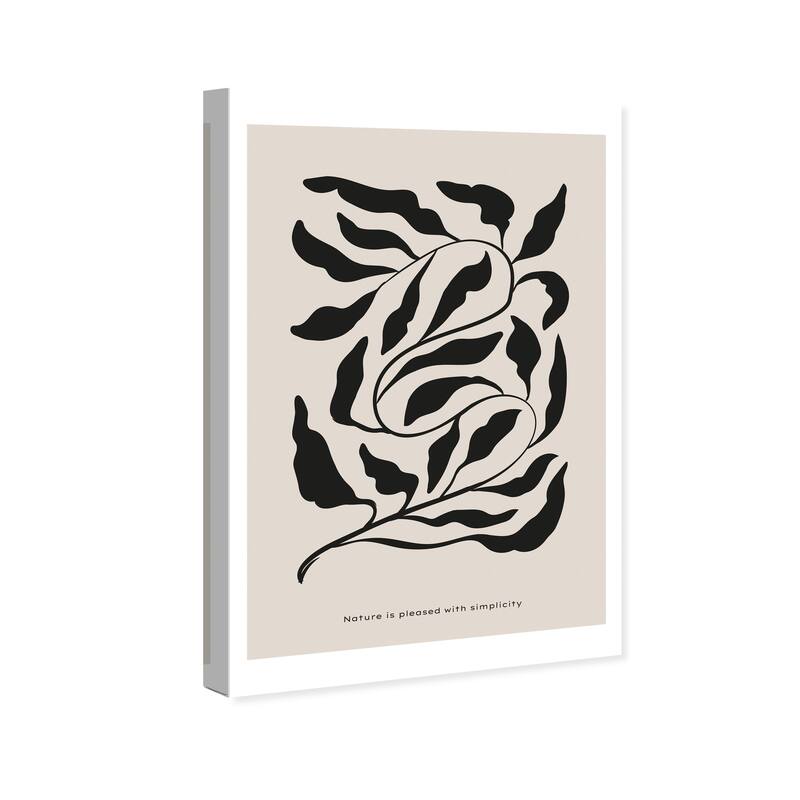Wynwood Studio Canvas Floral and Botanical Simplicity in Nature Black and Light Gray Modern & Contemporary Wall Art Canvas Print