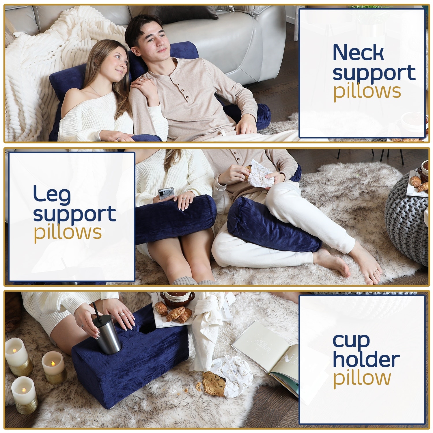 Nestl Double Reading Pillow Shredded Memory Foam Backrest Pillow Includes 2 Neck Rolls 2 Lumbar Back Support Pillows Bed Bath Beyond 34937620
