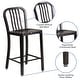 preview thumbnail 45 of 116, 2 Pack 24'' High Metal Indoor-Outdoor Counter Height Stool w/ Vertical Slat Back