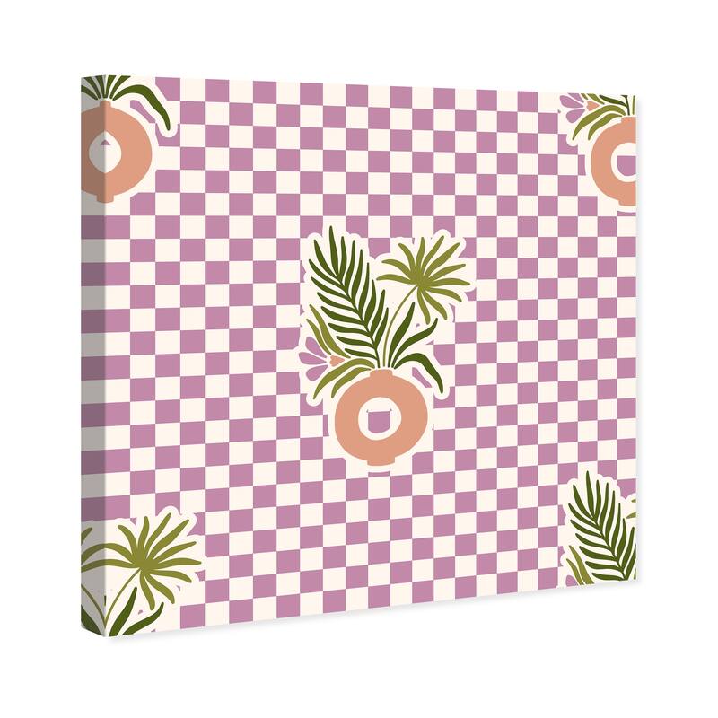 Wynwood Studio Canvas Floral and Botanical One Center Table Purple Modern & Contemporary Wall Art Canvas Print