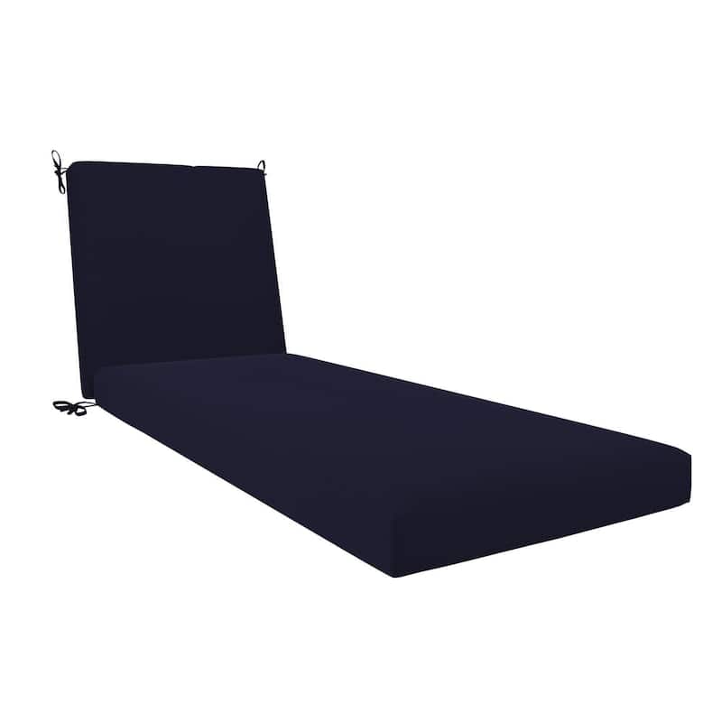 California Umbrella Outdoor Chaise Lounge Cushion, 24" x 78", 3.5" Thick, Memory Foam, Solstice Olefin Fabric - Navy