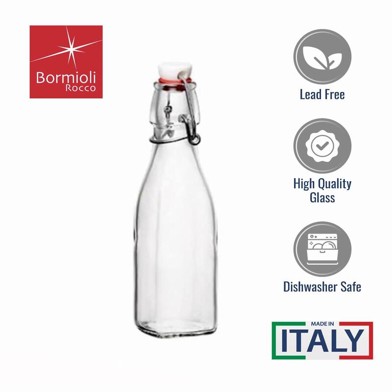 Bormioli Rocco Set of 4 Swing Top Bottles - 8.5 Ounce