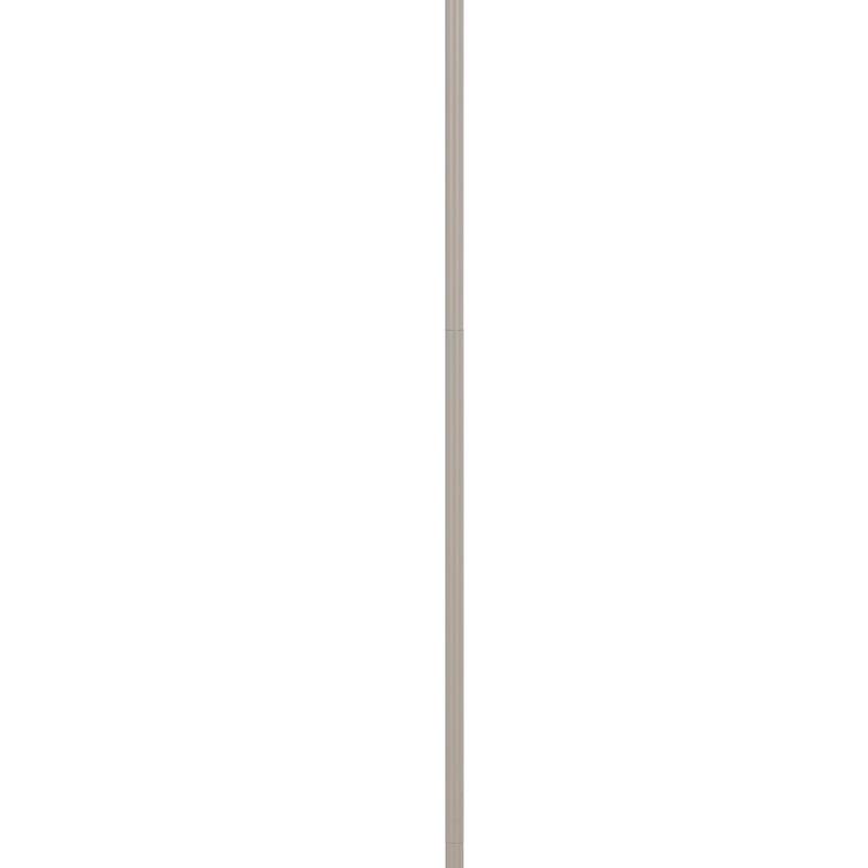 Plue 63 Inch Floor Lamp, Chrome Pole Round Base, Off White Drum Shade