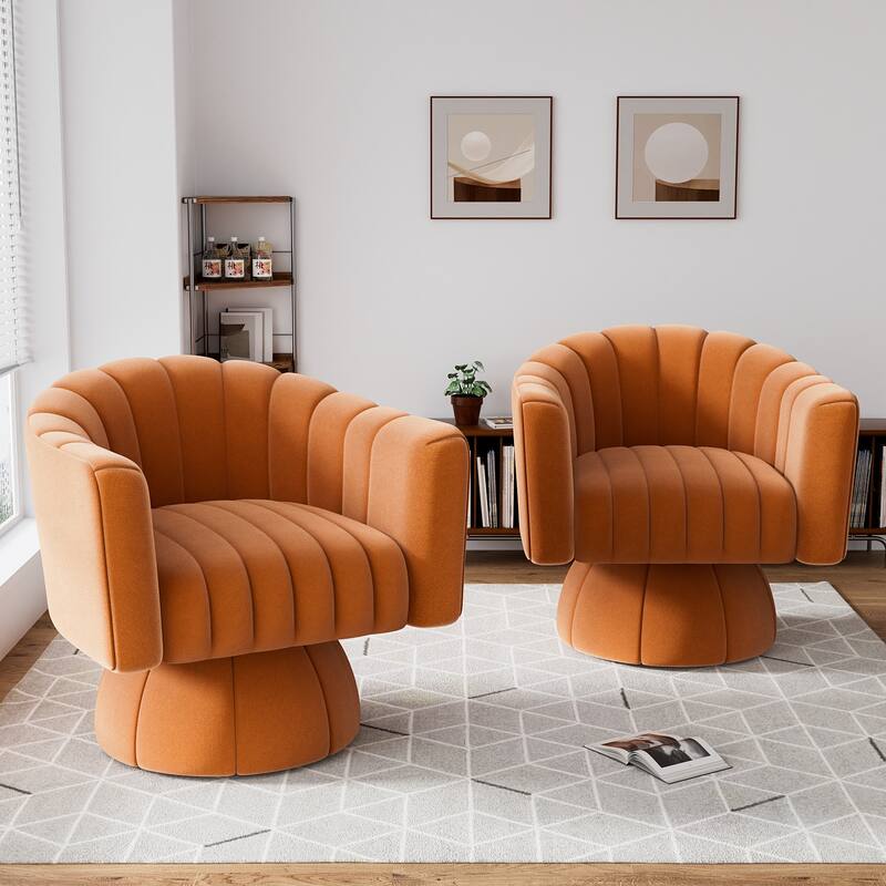 Ouyessir Oversized Modern Upholstered Barrel Chairs