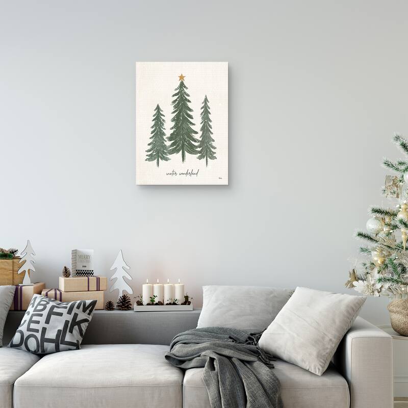 Woodland Christmas Trees Canvas Art Print