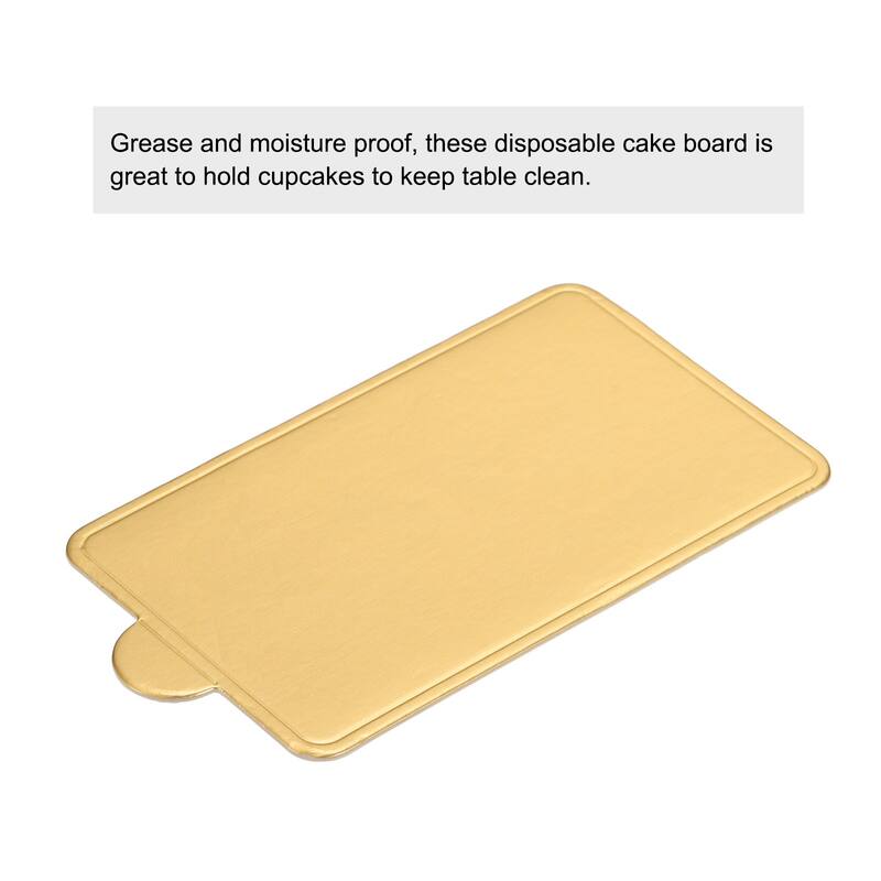200pcs Mini Cake Boards, Mousse Cake Cardboards Rectangle Cake Bases