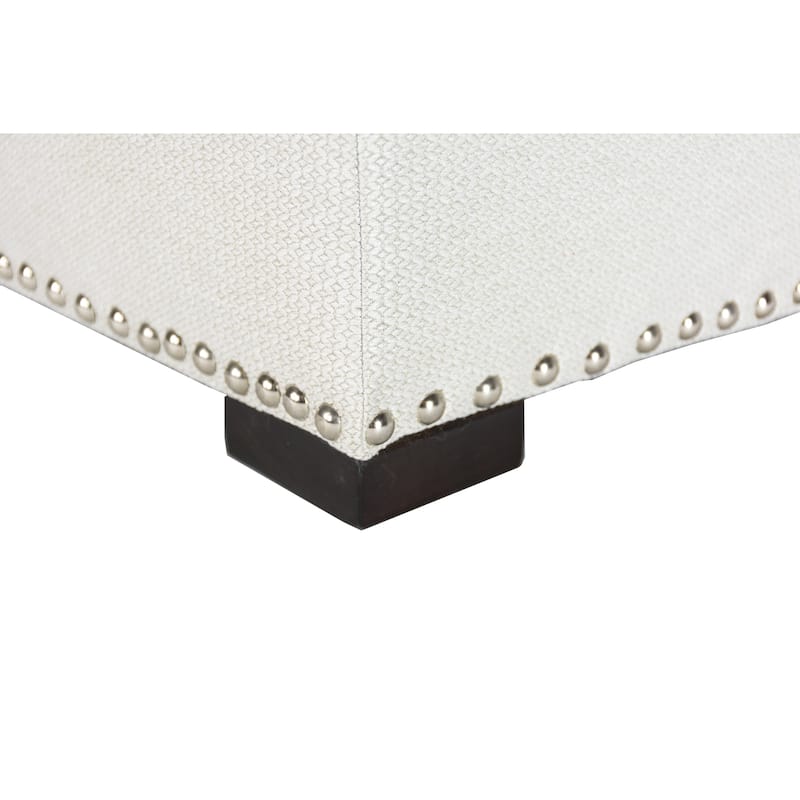 TAMI Corona Square Upholstered Nail Trimmed Storage Ottoman