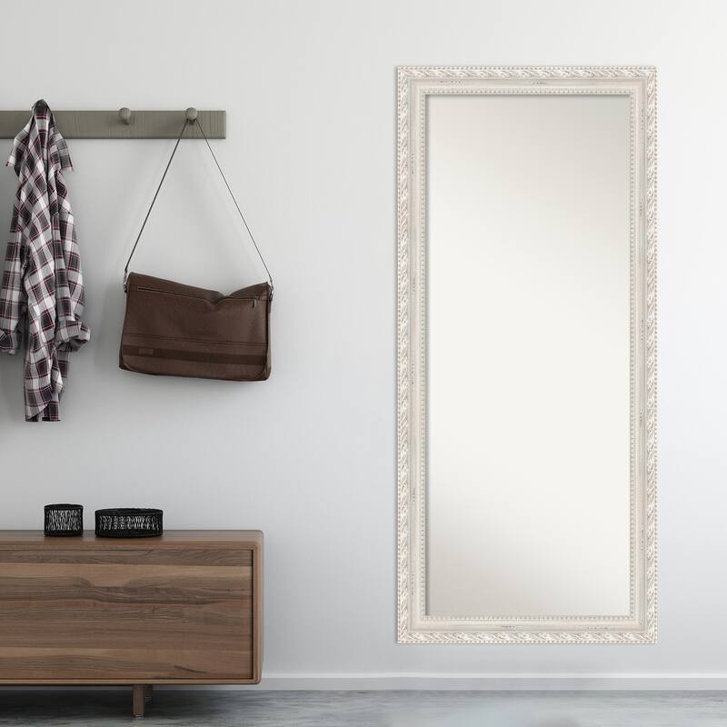 Opera Off White Non-Beveled Wood Framed Full-Length Floor Leaner Mirror - Opera Off White - Glass Size 24x60