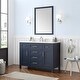 preview thumbnail 1 of 10, OVE Decors Tahoe 48 in. Midnight Blue Single Sink Vanity with White Cultured Marble Top and Mirror