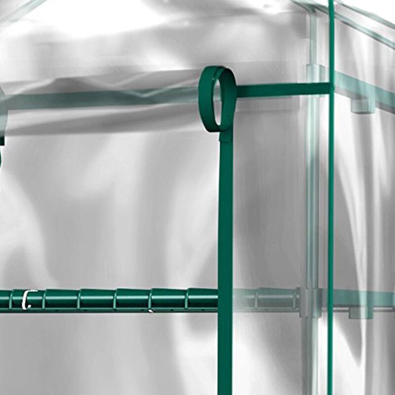 4 Tier Mini Greenhouse - Portable Greenhouse with Locking Wheels and PVC Cover for Indoor or Outdoor by Home-Complete