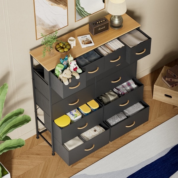 Black Dresser for Bedroom with 12 Drawers, Living Room, Large Tall Dresser for Closet