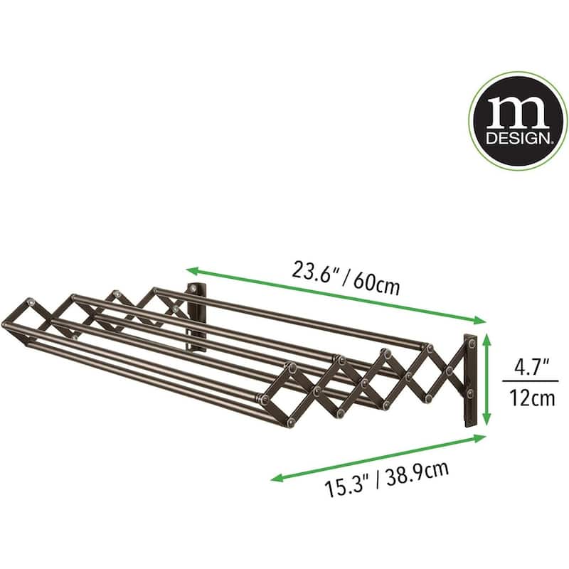 Steel Wall Mount Accordion Expandable Retractable Clothes Air Drying